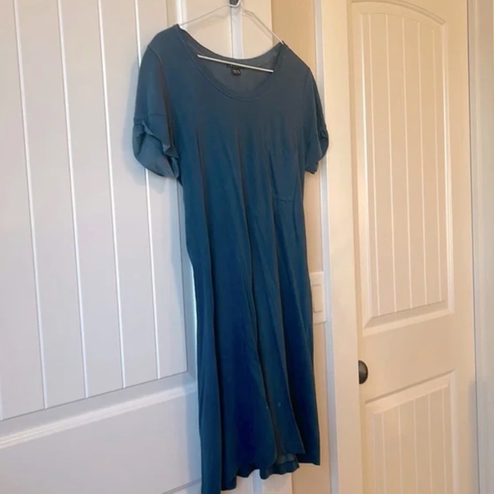 Theory Blue Pima Cotton Dress with pocket and back detail Size M